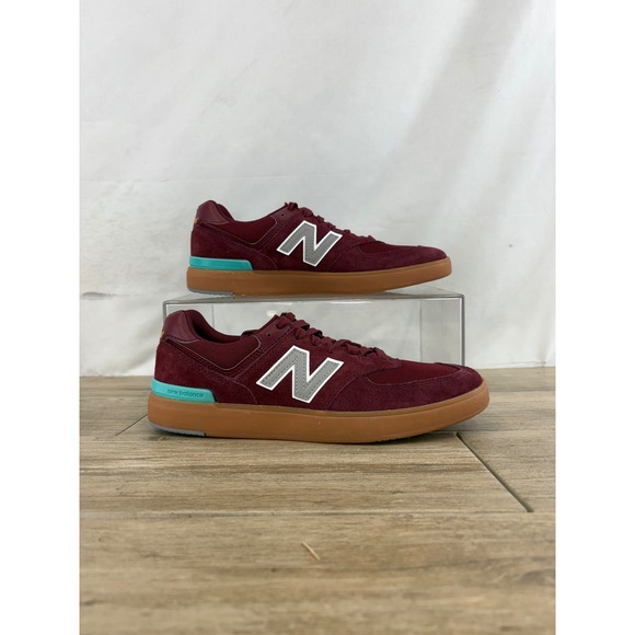 New Balance Other - New Balance AM574HNS Mens 9.5 Burgundy Suede Skate Shoes Gum Sole Low Top